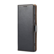 For Samsung Galaxy S24 Ultra 5G Fierre Shann PU Genuine Leather Texture Phone Case(Black)