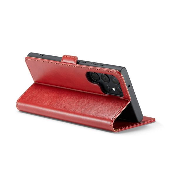 For Samsung Galaxy S24 Ultra 5G Fierre Shann PU Genuine Leather Texture Phone Case(Red)