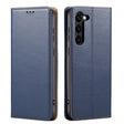 For Samsung Galaxy S24 5G Fierre Shann PU Genuine Leather Texture Phone Case(Blue) - Galaxy S24 5G Cases by FIERRE SHANN | Online Shopping South Africa | PMC Jewellery | Buy Now Pay Later Mobicred