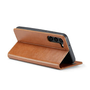 For Samsung Galaxy S24 5G Fierre Shann PU Genuine Leather Texture Phone Case(Brown)
