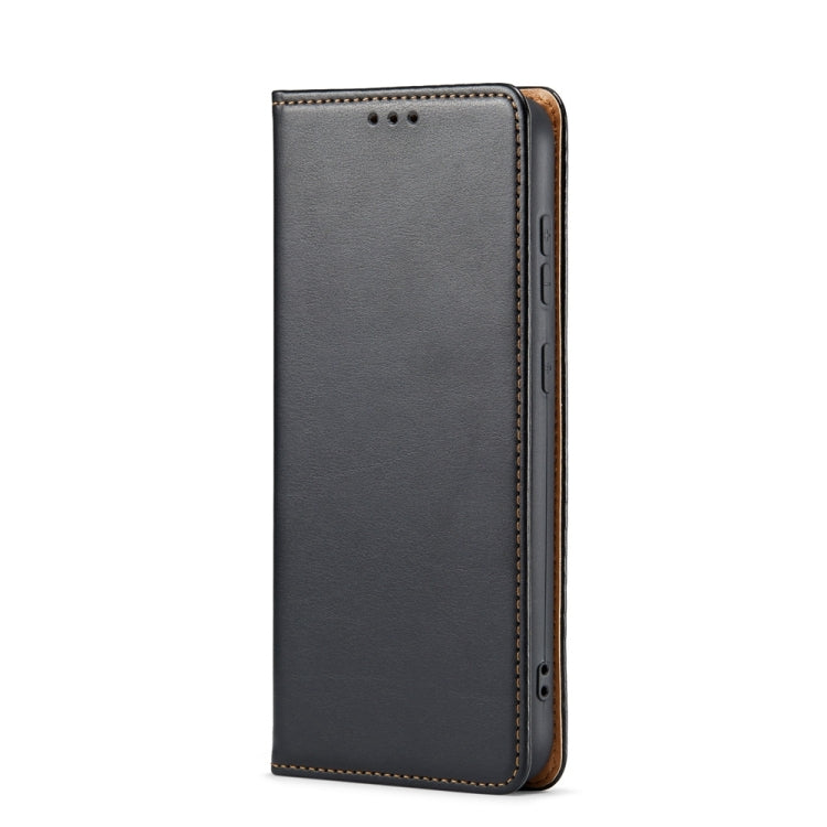 For Samsung Galaxy S24 5G Fierre Shann PU Genuine Leather Texture Phone Case(Black)