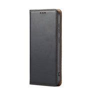 For Samsung Galaxy S24 5G Fierre Shann PU Genuine Leather Texture Phone Case(Black)