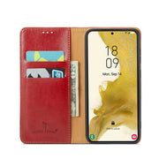 For Samsung Galaxy S24 5G Fierre Shann PU Genuine Leather Texture Phone Case(Red)