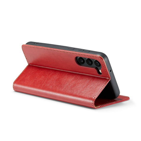 For Samsung Galaxy S24 5G Fierre Shann PU Genuine Leather Texture Phone Case(Red)