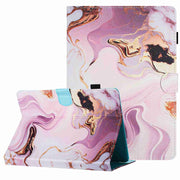For 10 inch Universal Marble Pattern Stitching Leather Tablet Case(Gold Pink)