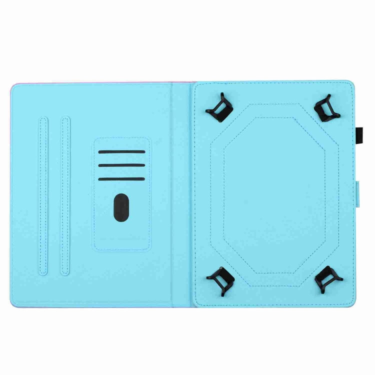 For 10 inch Universal Marble Pattern Stitching Leather Tablet Case(Gold Pink)
