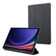 For Samsung Galaxy Tab S9 FE+ 3-Fold Pure Color TPU Leather Tablet Case with Pen Slot(Dark Blue) - Galaxy Tab S9 FE+ by PMC TechLife | Online Shopping South Africa | PMC TechLife