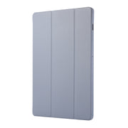 For Samsung Galaxy Tab S9 FE+ 3-Fold Pure Color TPU Leather Tablet Case with Pen Slot(Lavender)