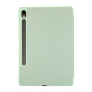 For Samsung Galaxy Tab S9 FE 3-Fold Pure Color TPU Leather Tablet Case with Pen Slot(Green)