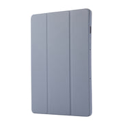 For Samsung Galaxy Tab S9 3-Fold Pure Color TPU Leather Tablet Case with Pen Slot(Lavender)