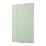 For Samsung Galaxy Tab S9 3-Fold Pure Color TPU Leather Tablet Case with Pen Slot(Green)