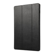 For Samsung Galaxy Tab S9+ 3-Fold Pure Color TPU Leather Tablet Case with Pen Slot(Black)