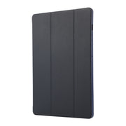 For Samsung Galaxy Tab S9+ 3-Fold Pure Color TPU Leather Tablet Case with Pen Slot(Dark Blue)