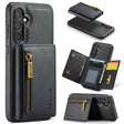 For Samsung Galaxy S24 5G DG.MING M5 Series Zip RFID Multi Card Detachable Leather Phone Case(Black) - free shipping - PMC Jewellery - Order now!