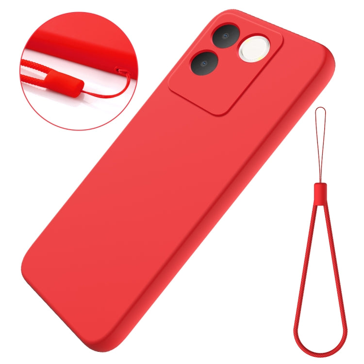 For vivo T2 Pro/S17e/iQOO Z7 Pro Solid Color Liquid Silicone Dropproof Full Coverage Phone Case(Red)