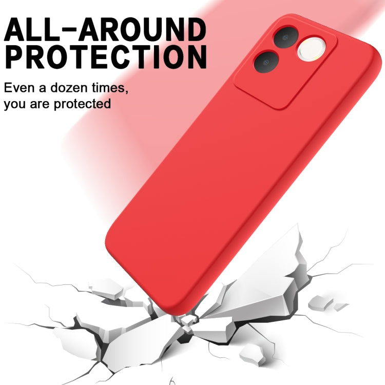 For vivo T2 Pro/S17e/iQOO Z7 Pro Solid Color Liquid Silicone Dropproof Full Coverage Phone Case(Red)