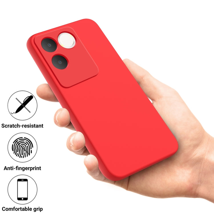 For vivo T2 Pro/S17e/iQOO Z7 Pro Solid Color Liquid Silicone Dropproof Full Coverage Phone Case(Red)