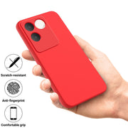 For vivo T2 Pro/S17e/iQOO Z7 Pro Solid Color Liquid Silicone Dropproof Full Coverage Phone Case(Red)