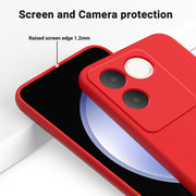 For vivo T2 Pro/S17e/iQOO Z7 Pro Solid Color Liquid Silicone Dropproof Full Coverage Phone Case(Red)