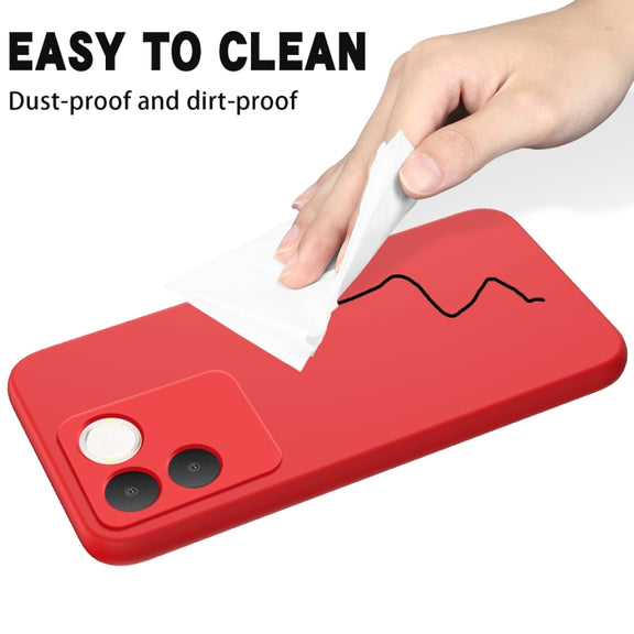 For vivo T2 Pro/S17e/iQOO Z7 Pro Solid Color Liquid Silicone Dropproof Full Coverage Phone Case(Red)