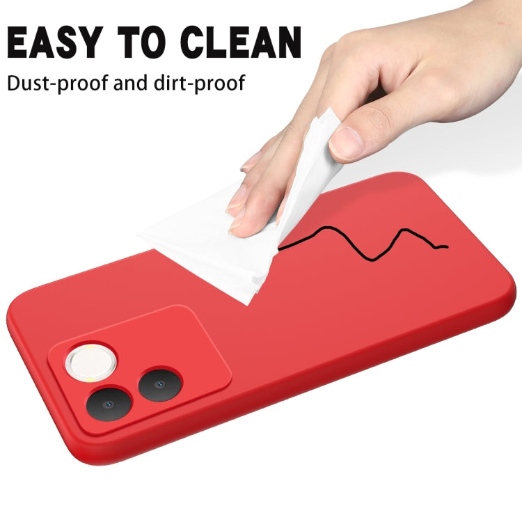 For vivo T2 Pro/S17e/iQOO Z7 Pro Solid Color Liquid Silicone Dropproof Full Coverage Phone Case(Red)