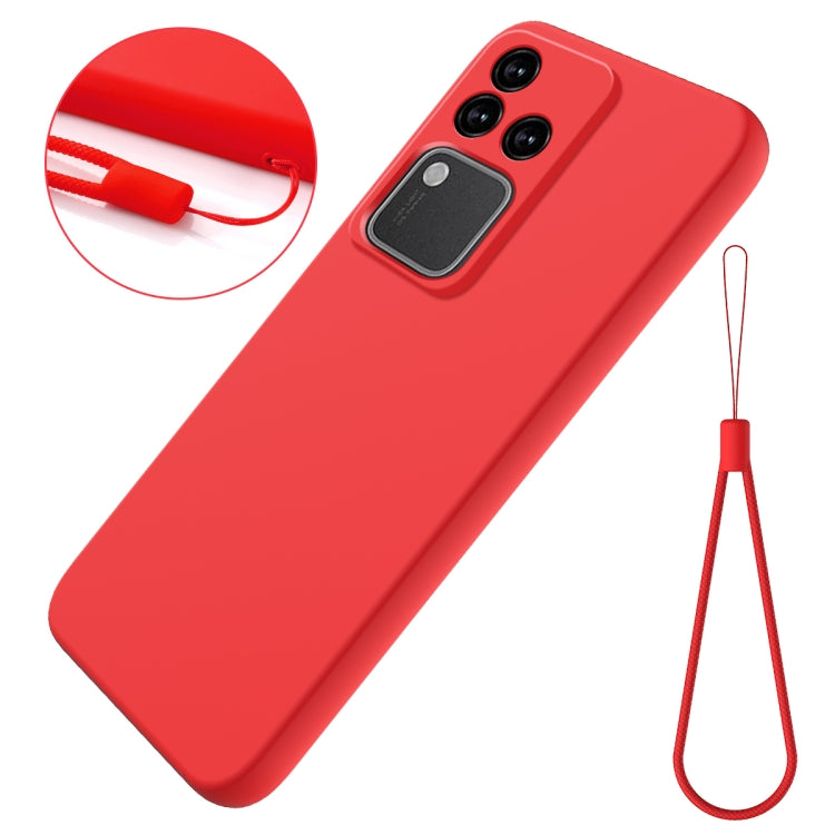 For vivo S18 / S18 Pro / V30 / V30 Pro Solid Color Liquid Silicone Dropproof Full Coverage Protective Case(Red)