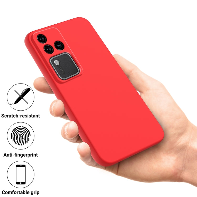 For vivo S18 / S18 Pro / V30 / V30 Pro Solid Color Liquid Silicone Dropproof Full Coverage Protective Case(Red)