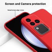 For vivo S18 / S18 Pro / V30 / V30 Pro Solid Color Liquid Silicone Dropproof Full Coverage Protective Case(Red)