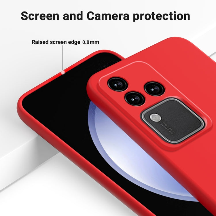 For vivo S18 / S18 Pro / V30 / V30 Pro Solid Color Liquid Silicone Dropproof Full Coverage Protective Case(Red)