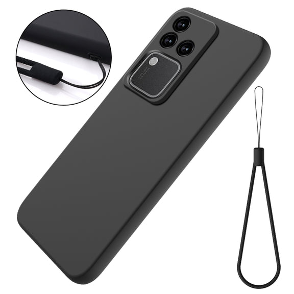 For vivo S18 / S18 Pro / V30 / V30 Pro Solid Color Liquid Silicone Dropproof Full Coverage Protective Case(Black)