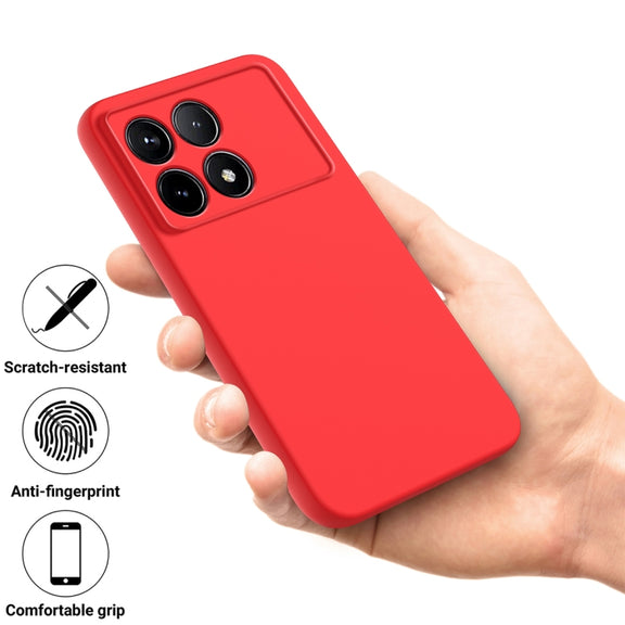For Xiaomi Redmi K70/K70 Pro Solid Color Liquid Silicone Dropproof Full Coverage Phone Case(Red)