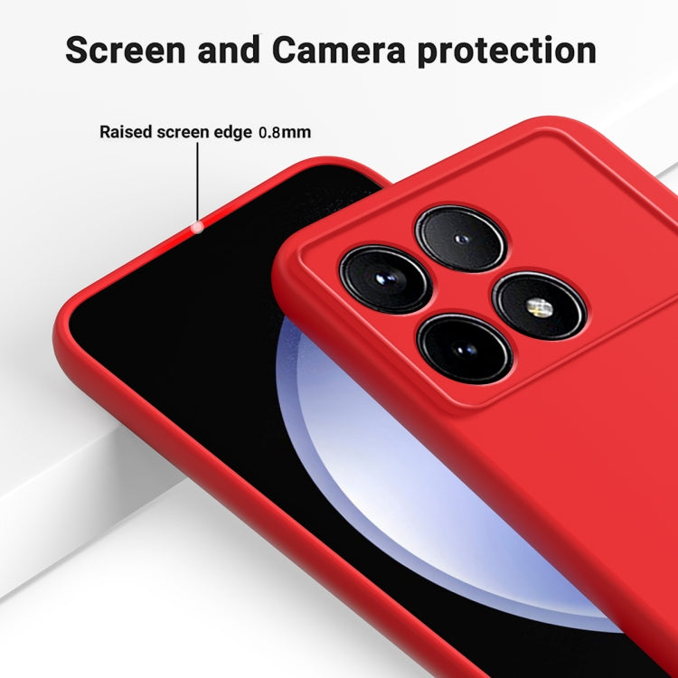 For Xiaomi Redmi K70/K70 Pro Solid Color Liquid Silicone Dropproof Full Coverage Phone Case(Red)