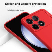 For Xiaomi Redmi K70/K70 Pro Solid Color Liquid Silicone Dropproof Full Coverage Phone Case(Red)