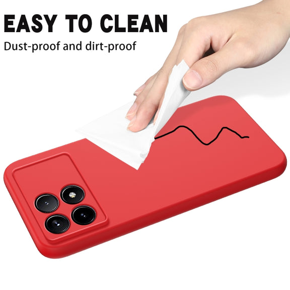 For Xiaomi Redmi K70/K70 Pro Solid Color Liquid Silicone Dropproof Full Coverage Phone Case(Red)