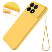 For Xiaomi Redmi K70/K70 Pro Solid Color Liquid Silicone Dropproof Full Coverage Phone Case(Yellow)