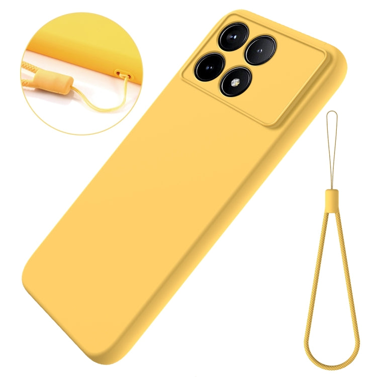 For Xiaomi Redmi K70/K70 Pro Solid Color Liquid Silicone Dropproof Full Coverage Phone Case(Yellow)