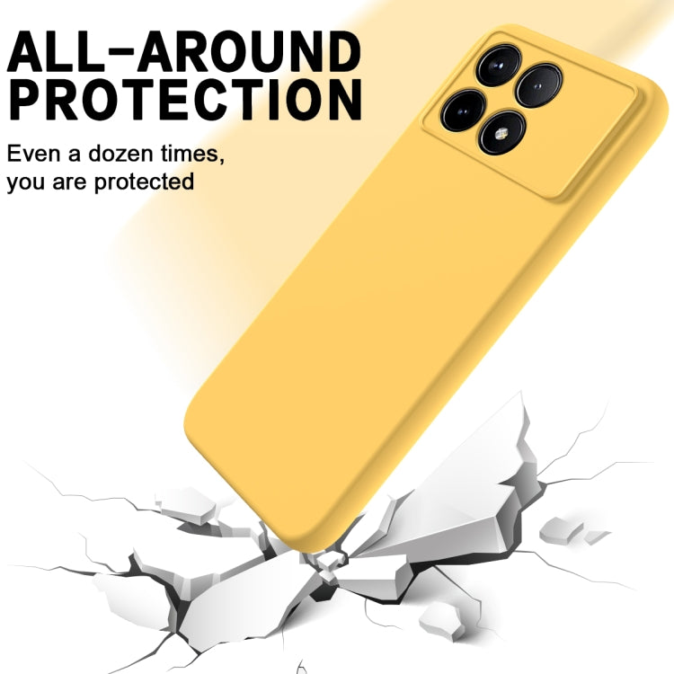 For Xiaomi Redmi K70/K70 Pro Solid Color Liquid Silicone Dropproof Full Coverage Phone Case(Yellow)