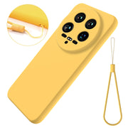 For Xiaomi 14 Ultra Solid Color Liquid Silicone Dropproof Full Coverage Phone Case(Yellow)