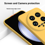 For Xiaomi 14 Ultra Solid Color Liquid Silicone Dropproof Full Coverage Phone Case(Yellow)