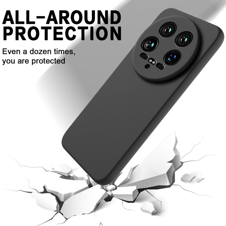 For Xiaomi 14 Ultra Solid Color Liquid Silicone Dropproof Full Coverage Phone Case(Black)