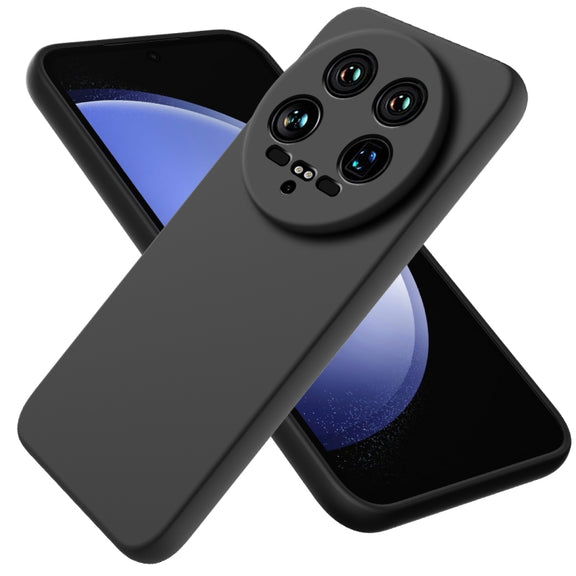 For Xiaomi 14 Ultra Solid Color Liquid Silicone Dropproof Full Coverage Phone Case(Black)