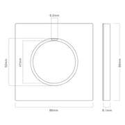 86mm Round LED Tempered Glass Switch Panel, Gray Round Glass, Style:Three Billing Control