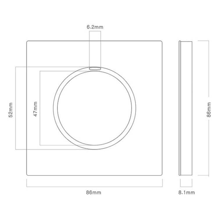86mm Round LED Tempered Glass Switch Panel, Gray Round Glass, Style:Three Open Dual Control