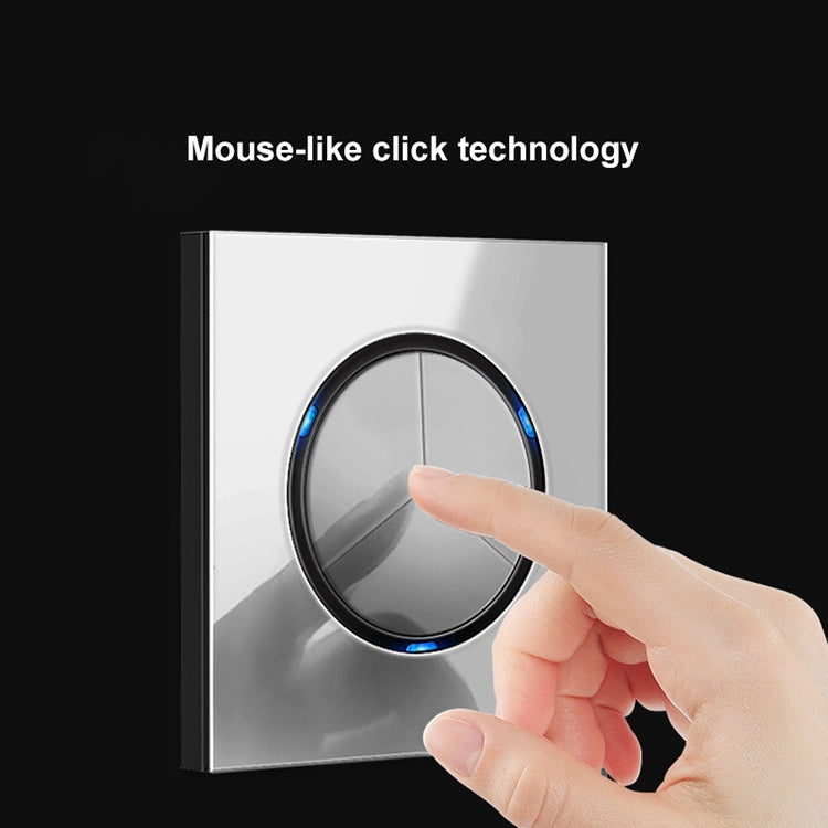 86mm Round LED Tempered Glass Switch Panel, Gray Round Glass, Style:One Open Multiple Control