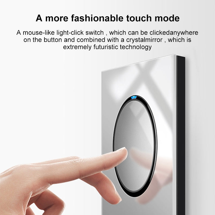 86mm Round LED Tempered Glass Switch Panel, Gray Round Glass, Style:One Open Multiple Control