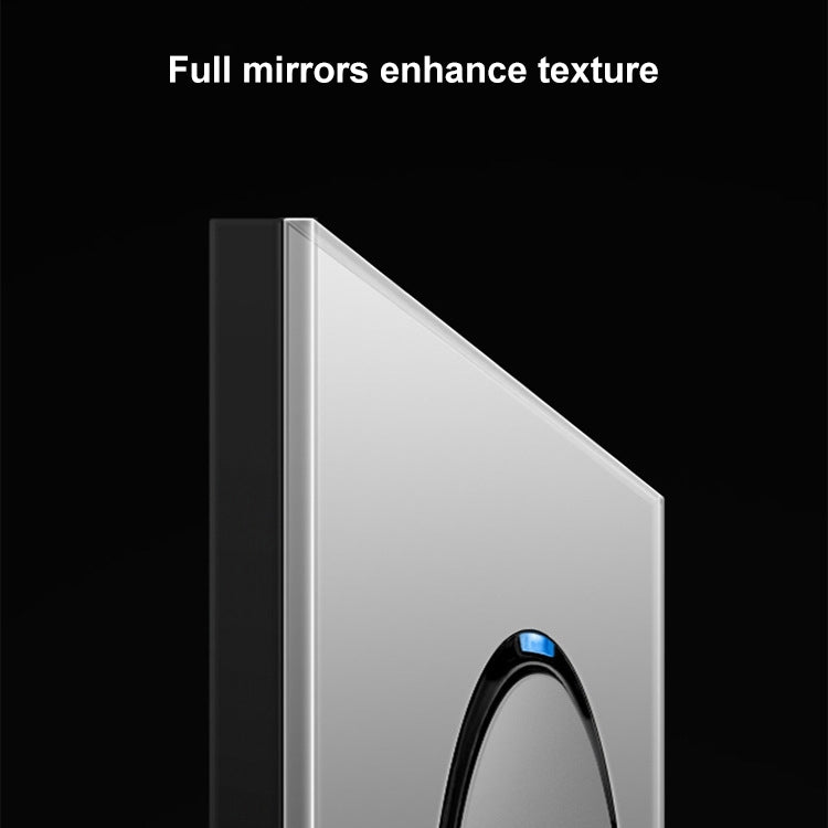 86mm Round LED Tempered Glass Switch Panel, Gray Round Glass, Style:One Open Multiple Control