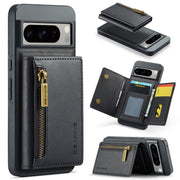 For Google Pixel 8 Pro DG.MING M5 Series Zip RFID Multi Card Detachable Leather Phone Case(Black)