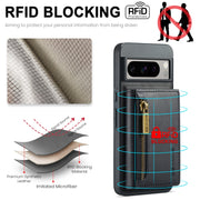 For Google Pixel 8 Pro DG.MING M5 Series Zip RFID Multi Card Detachable Leather Phone Case(Black)