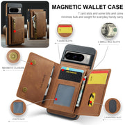 For Google Pixel 8 Pro DG.MING M5 Series Zip RFID Multi Card Detachable Leather Phone Case(Brown)