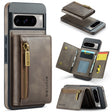 For Google Pixel 8 Pro DG.MING M5 Series Zip RFID Multi Card Detachable Leather Phone Case(Coffee) - free shipping - PMC TechLife - Order now!